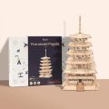 RoboTime 3D-Holzpuzzle Fünfstöckige Pagode